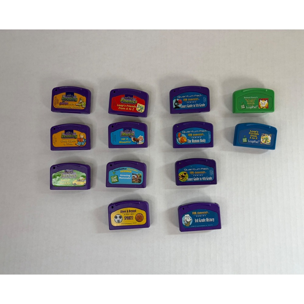 LeapFrog LeapPad Quantum Pad Game Cartridge Lot 12 Reading Phonics Science